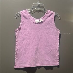 💝 10/$10 💝 Erika Lavender Knit Top with Lace Detail 100% Cotton Tank Top